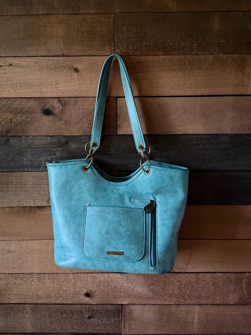 Montana West Turquoise Studded Western Tote Bag Boho Shoulder Purse - Picture 8 of 13